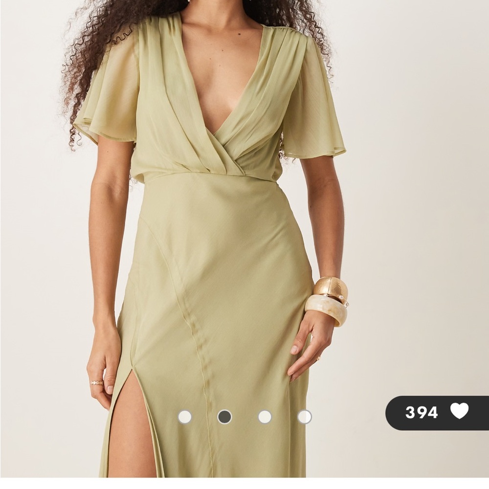 ASOS Elegant Sage Green Maxi Dress - Picture 5 of 6